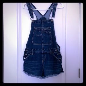 Gently Used Denim Overall Shorts Size Medium